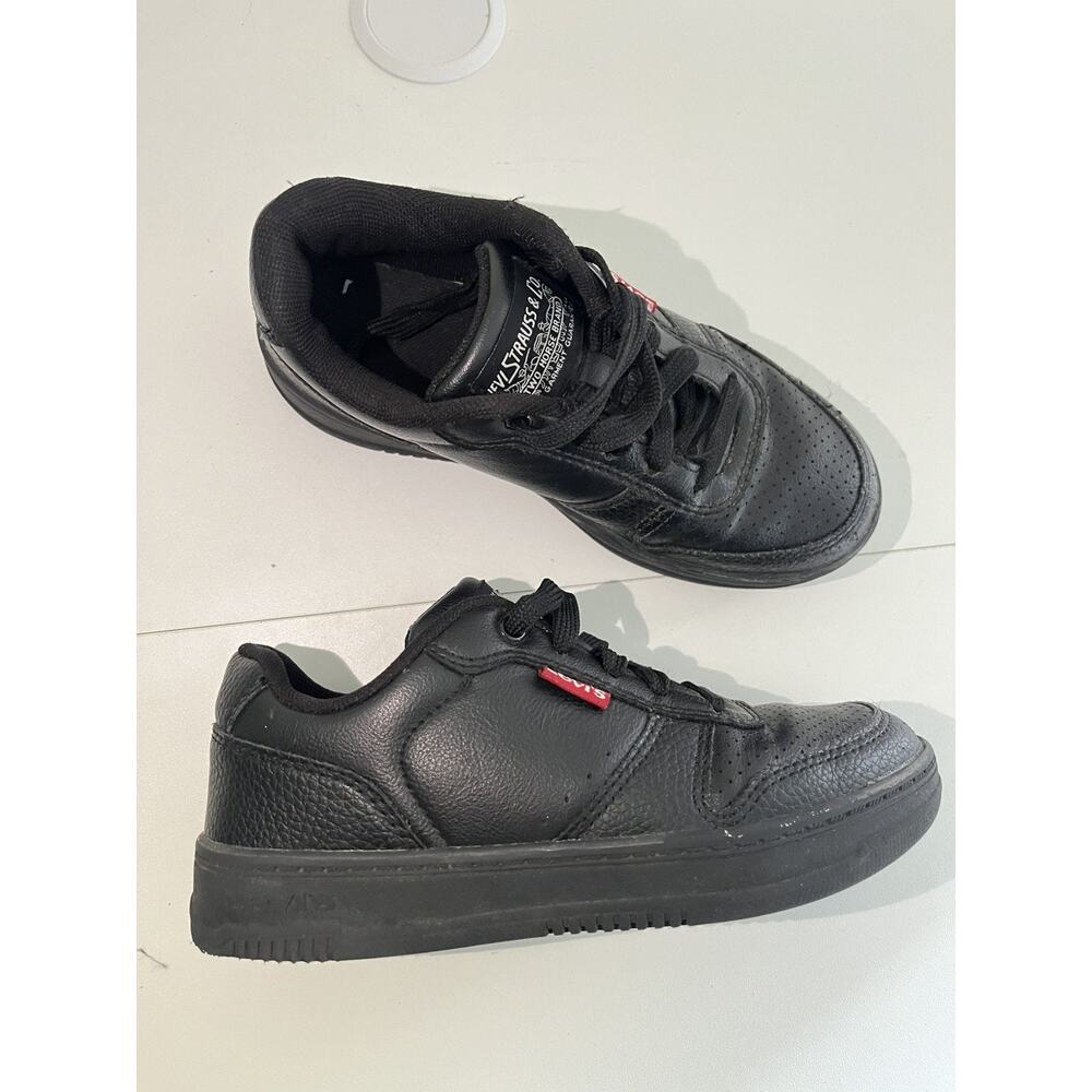 Levi’s Kids All Black Synthetic Leather Casual Sneaker 520-54724-KIDS Shoe 13M